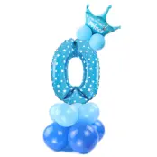 Ballongset Siffra Stående Blå"0-9"Siffra 0
