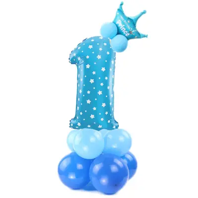 Ballongset Siffra Stående Blå