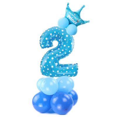 Ballongset Siffra Stående Blå
