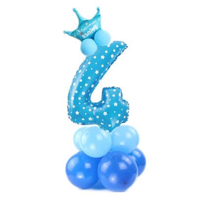Ballongset Siffra Stående Blå