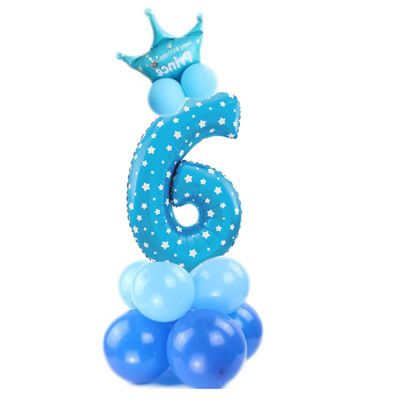Ballongset Siffra Stående Blå