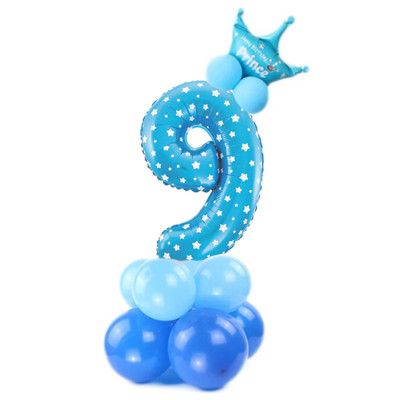 Ballongset Siffra Stående Blå