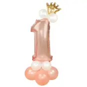 Ballongset Siffra Stående Rosé"0-9"Siffra 1