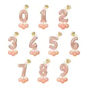 Ballongset Siffra Stående Rosé"0-9"Siffra 3