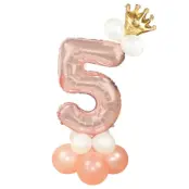Ballongset Siffra Stående Rosé"0-9"Siffra 5