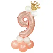 Ballongset Siffra Stående Rosé"0-9"Siffra 9