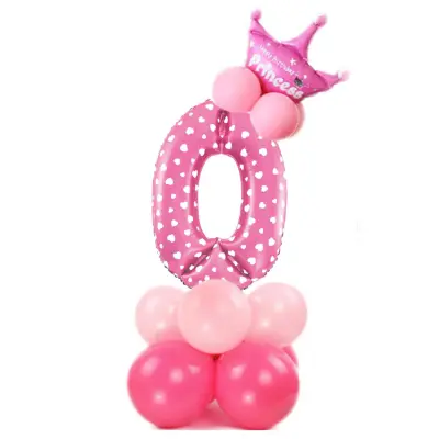 Ballongset Siffra Stående Rosa