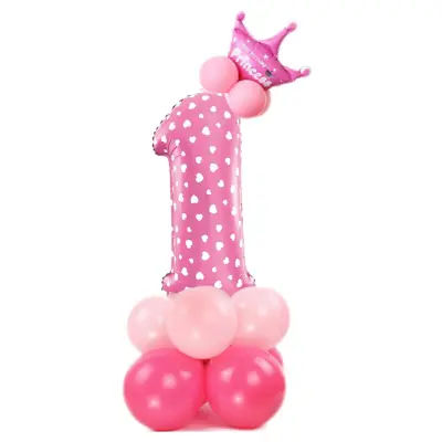 Ballongset Siffra Stående Rosa
