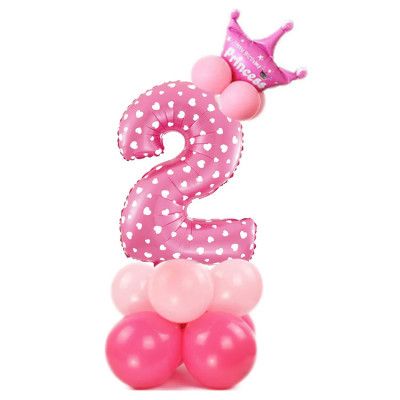 Ballongset Siffra Stående Rosa