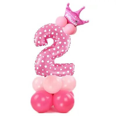 Ballongset Siffra Stående Rosa