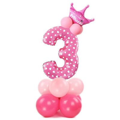 Ballongset Siffra Stående Rosa