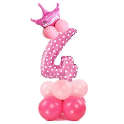 Ballongset Siffra Stående Rosa
