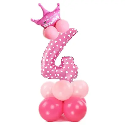 Ballongset Siffra Stående Rosa