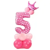 Ballongset Siffra Stående Rosa"0-9"Siffra 5