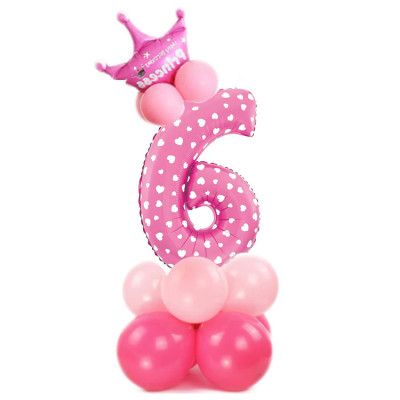 Ballongset Siffra Stående Rosa