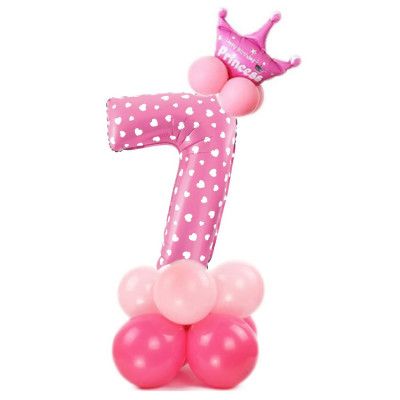Ballongset Siffra Stående Rosa