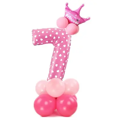 Ballongset Siffra Stående Rosa