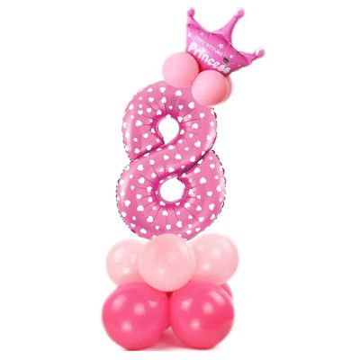 Ballongset Siffra Stående Rosa