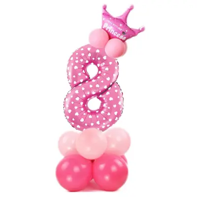 Ballongset Siffra Stående Rosa