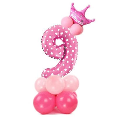 Ballongset Siffra Stående Rosa