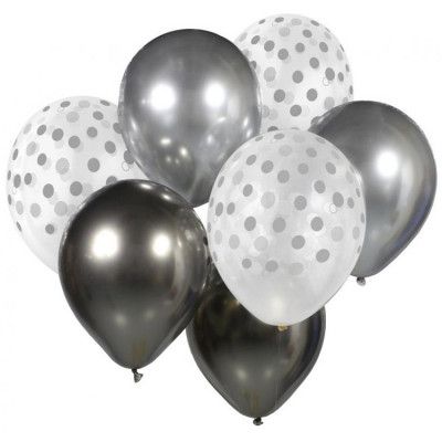 Ballongset Silver&Granit 7-pack
