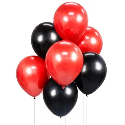 Ballongset Svart&Röd 7-pack