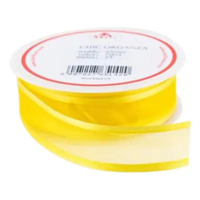 Ballongsnöre Organza Gult - 25m x 40mm
