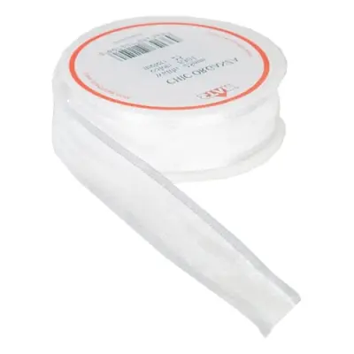 Ballongsnöre Organza Vit - 25m x 25mm