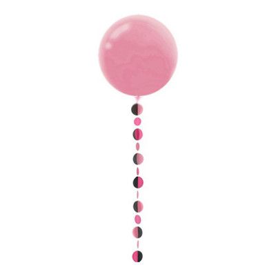 Ballongsvans Cirklar Rosa/Svart - 1-pack