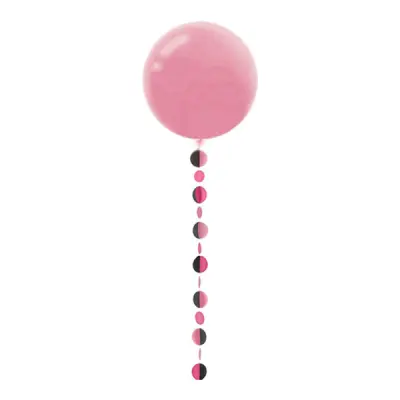 Ballongsvans Cirklar Rosa/Svart - 1-pack