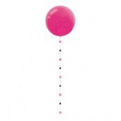 Ballongsvans Cirklar Rosa/Svart Glitter - 1-pack