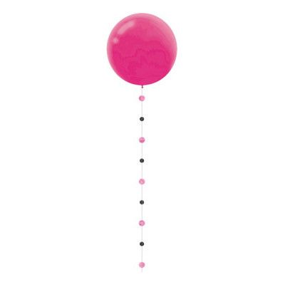 Ballongsvans Cirklar Rosa/Svart Glitter - 1-pack