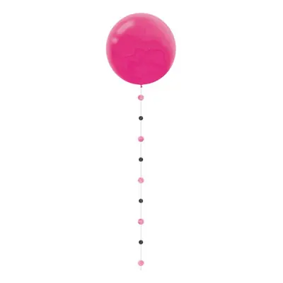Ballongsvans Cirklar Rosa/Svart Glitter - 1-pack