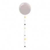 Ballongsvans Cirklar Svart/Silver/Guld Glitter - 1-pack