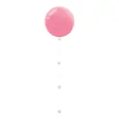 Ballongsvans Cirklar Vit/Silver Glitter