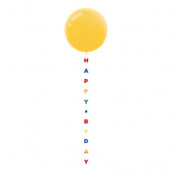 Ballongsvans Happy Birthday Flerfärgad Glitter - 1-pack