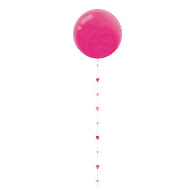 Ballongsvans Hjärtan Rosa/Silver