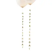Ballongsvansar Happy Birthday Guld