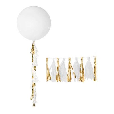 Ballongtassel Guld/Vit