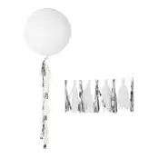 Ballongtassel Silver/Vit
