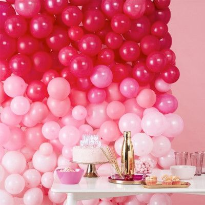 Ballongvägg Möhippa Rosa/Vit