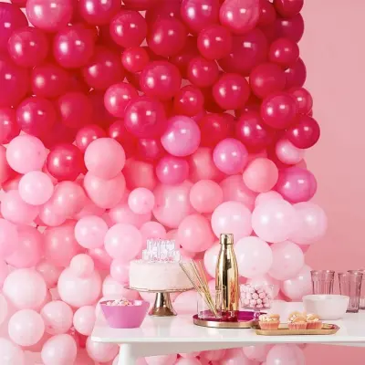 Ballongvägg Möhippa Rosa/Vit