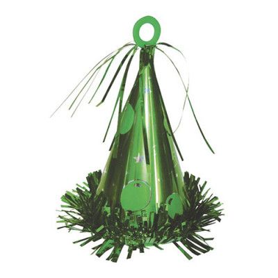 Ballongvikt Partyhatt Grön Metallic