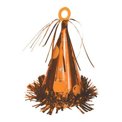 Ballongvikt Partyhatt Orange Metallic