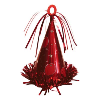 Ballongvikt Partyhatt Röd