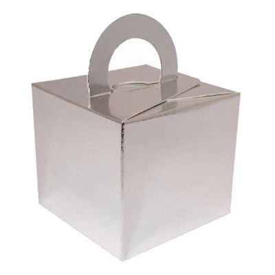 Ballongvikt Presentbox av Papp Silver - 10-pack