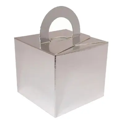 Ballongvikt Presentbox av Papp Silver - 10-pack