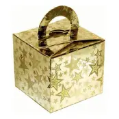 Ballongvikt Presentbox av Papp Stjärnor Guld Holografisk - 10-pack