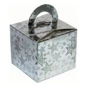 Ballongvikt Presentbox av Papp Stjärnor Silver Holografisk - 10-pack