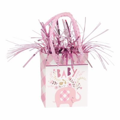 Ballongvikt Presentpåse Elefant Rosa